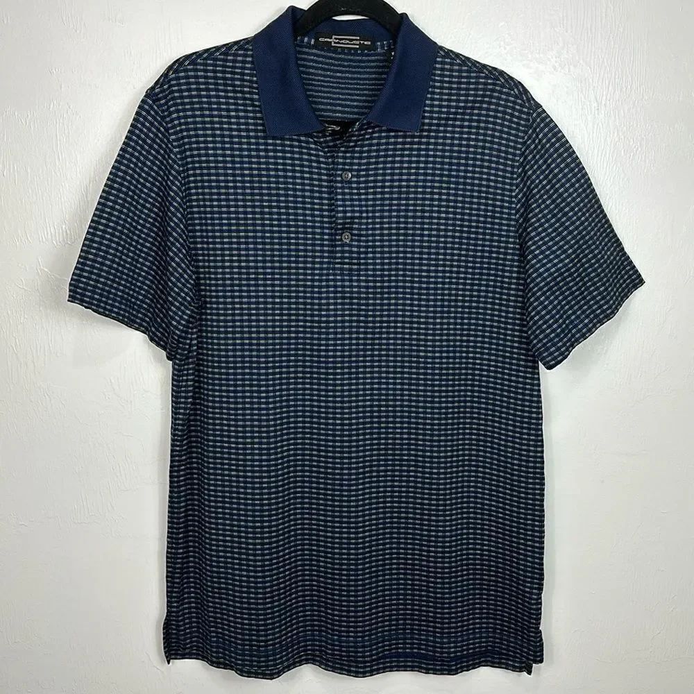 CARNOUSTIE Cotton Geo Pattern Short Sleeve Polo Shirt Size M